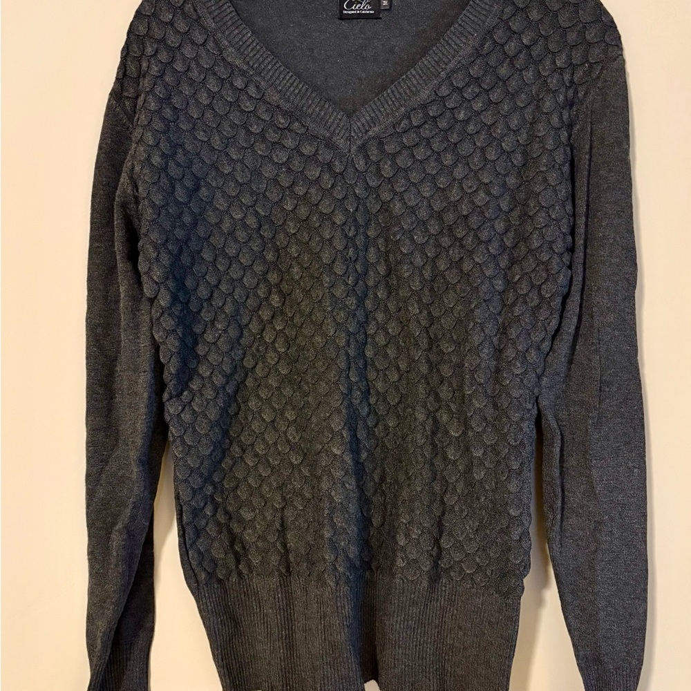 Like new! Gray V-Neck Women's Sweater